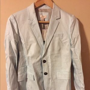 J. Crew Linen Schoolboy Blazer (light blue)